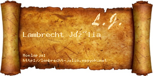 Lambrecht Júlia névjegykártya